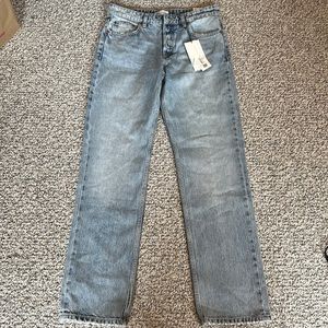 NWT ZARA straight mid rise jean